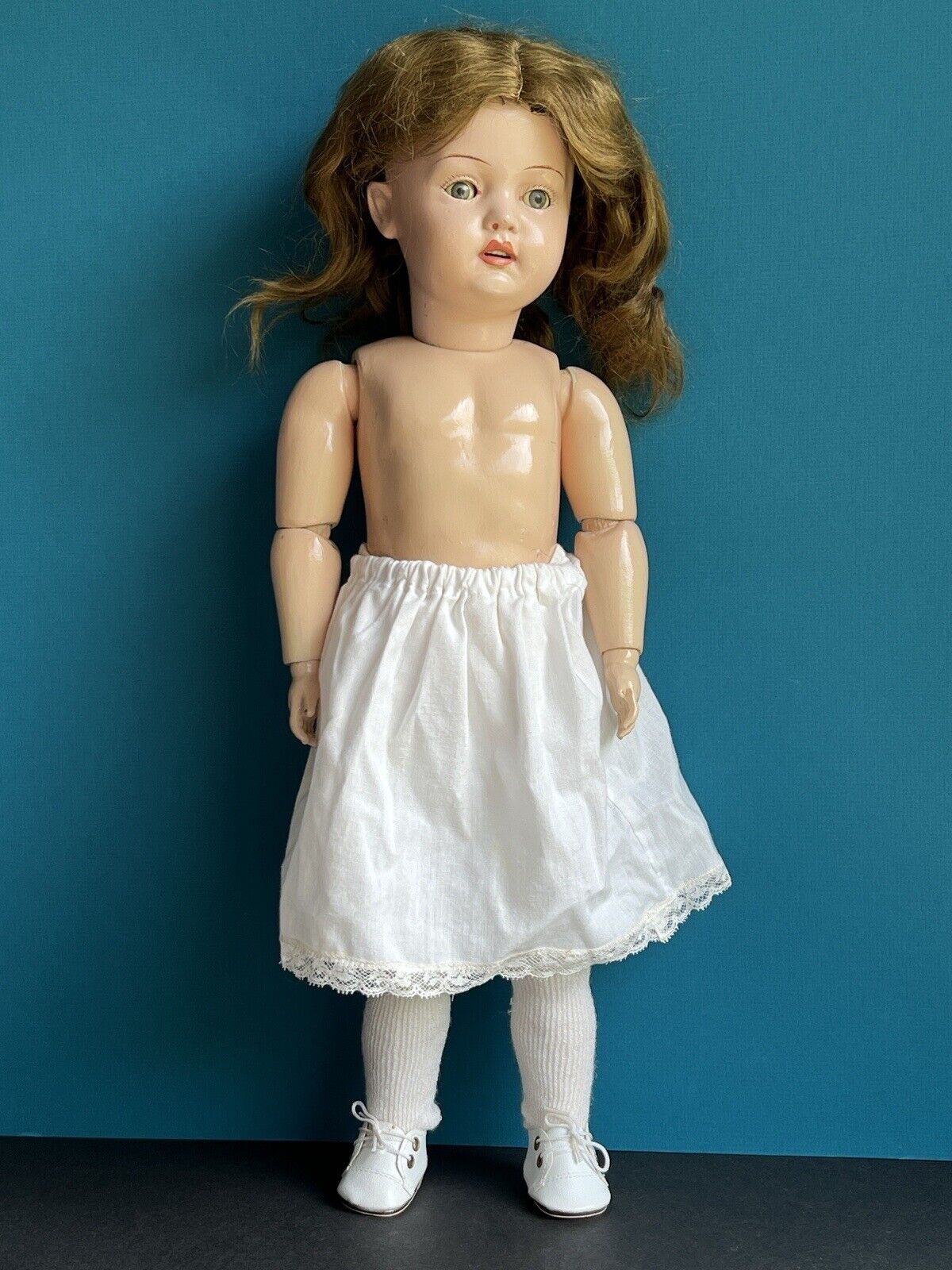 Rare Antique American 20” Composition Doll by F.A.M. Doll Company