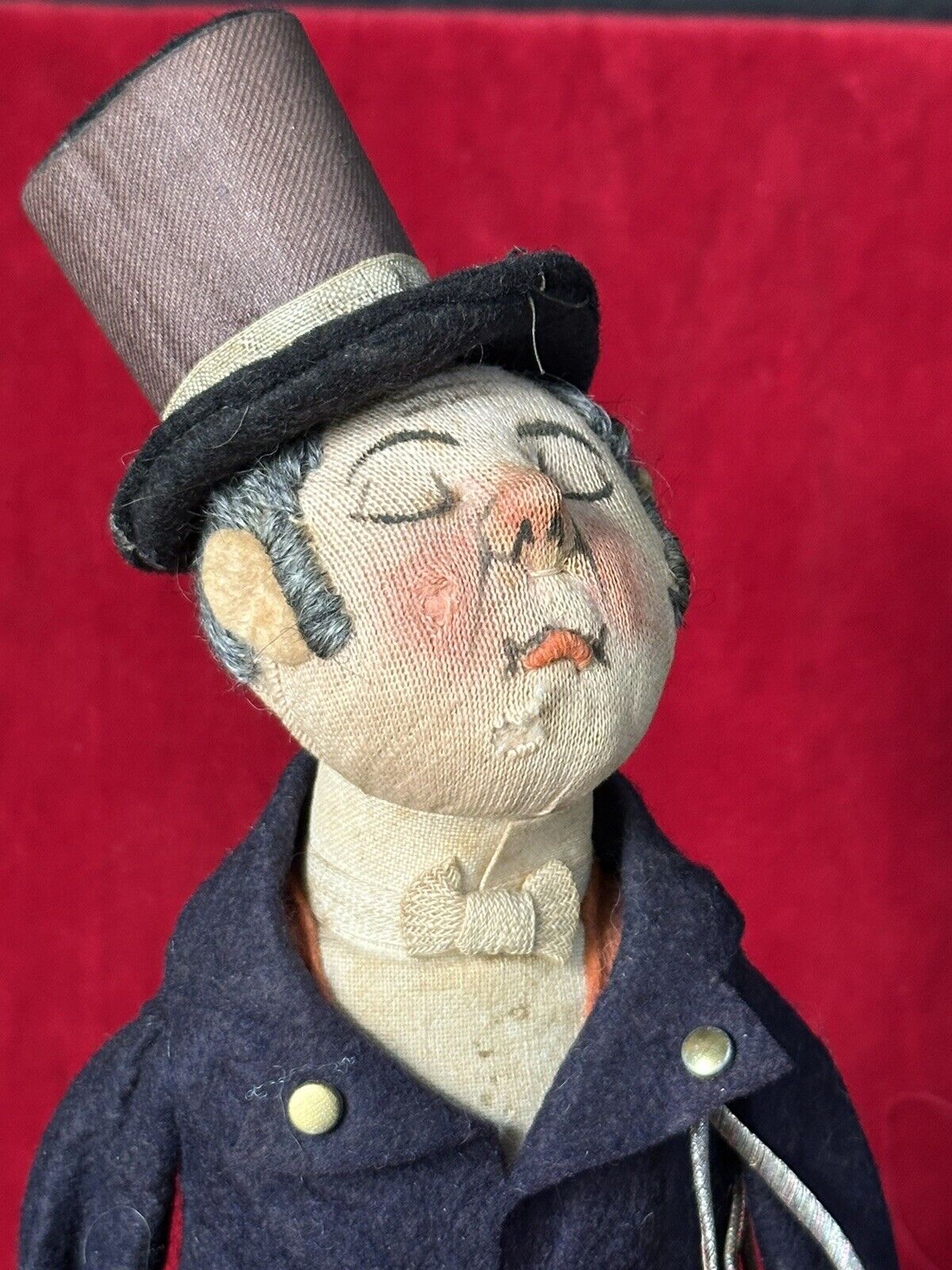 RARE Antique German Stockinette Caricature Character 12” Doll K*R 1012 Catalog