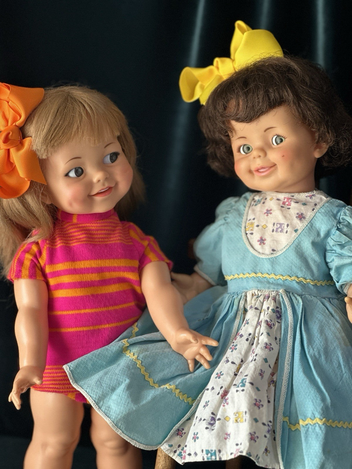 Lot Of 2 Vintage 1960’s Ideal Hard Plastic/Vinyl Giggly Dolls Flirty Eyes