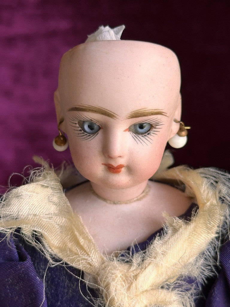 Rare Antique French Petite 11" Jumeau (?) Bisque Head Regional Fashion Doll