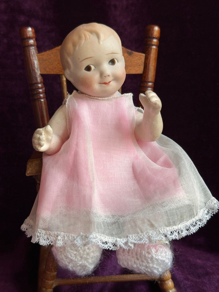 Antique Nippon 7" Bisque Head Composition Body Character Baby Doll