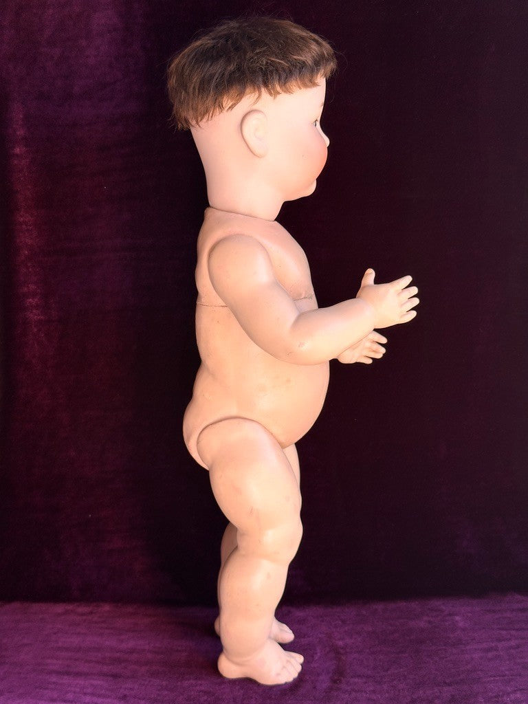 Rare Antique German 24" Bruno Schmidt 1294 Bisque Head Toddler Character Doll