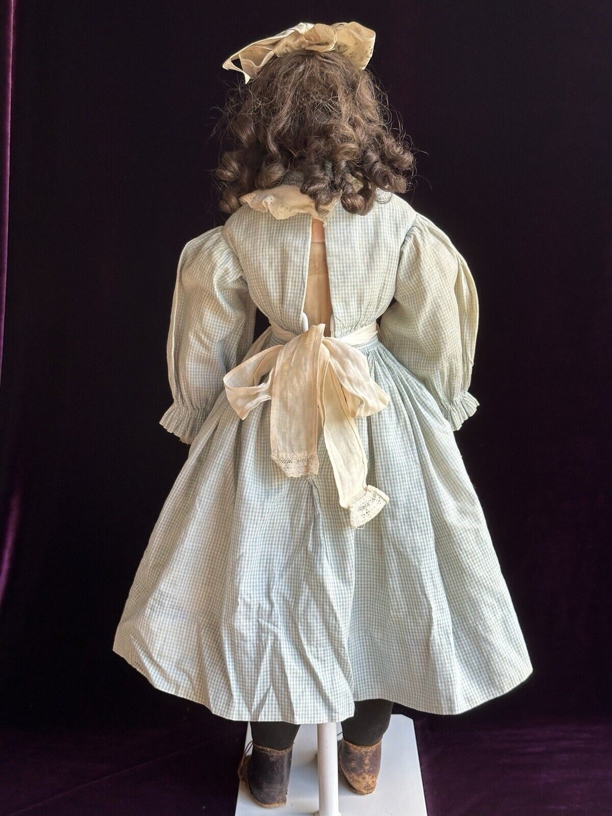 Antique English (?) Mad Alice 24” Wax Shoulder Head Victorian Doll