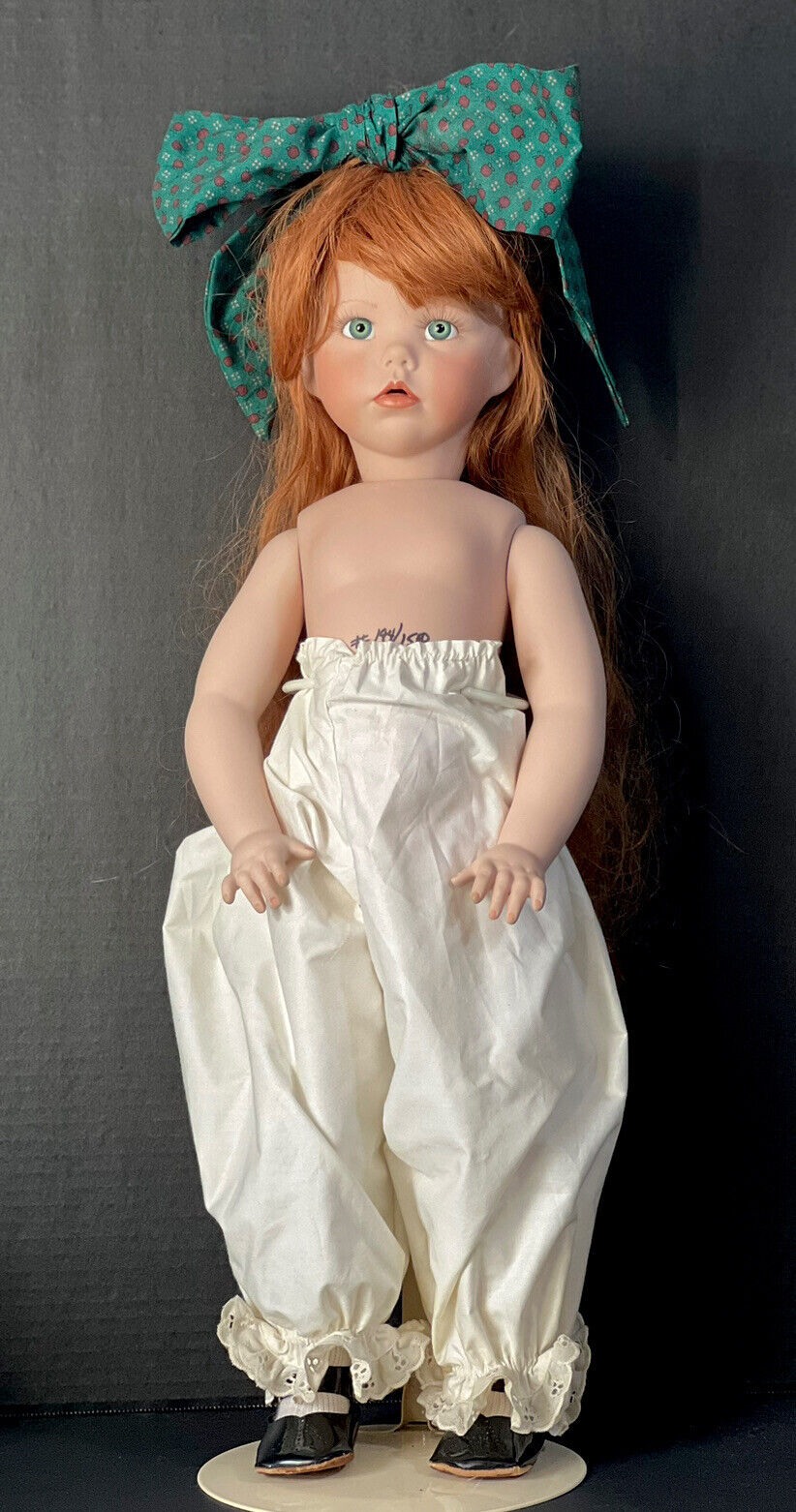 Collectible Porcelain 24” Doll “Candy Apple” Linda Rick Doll Maker Box/tag