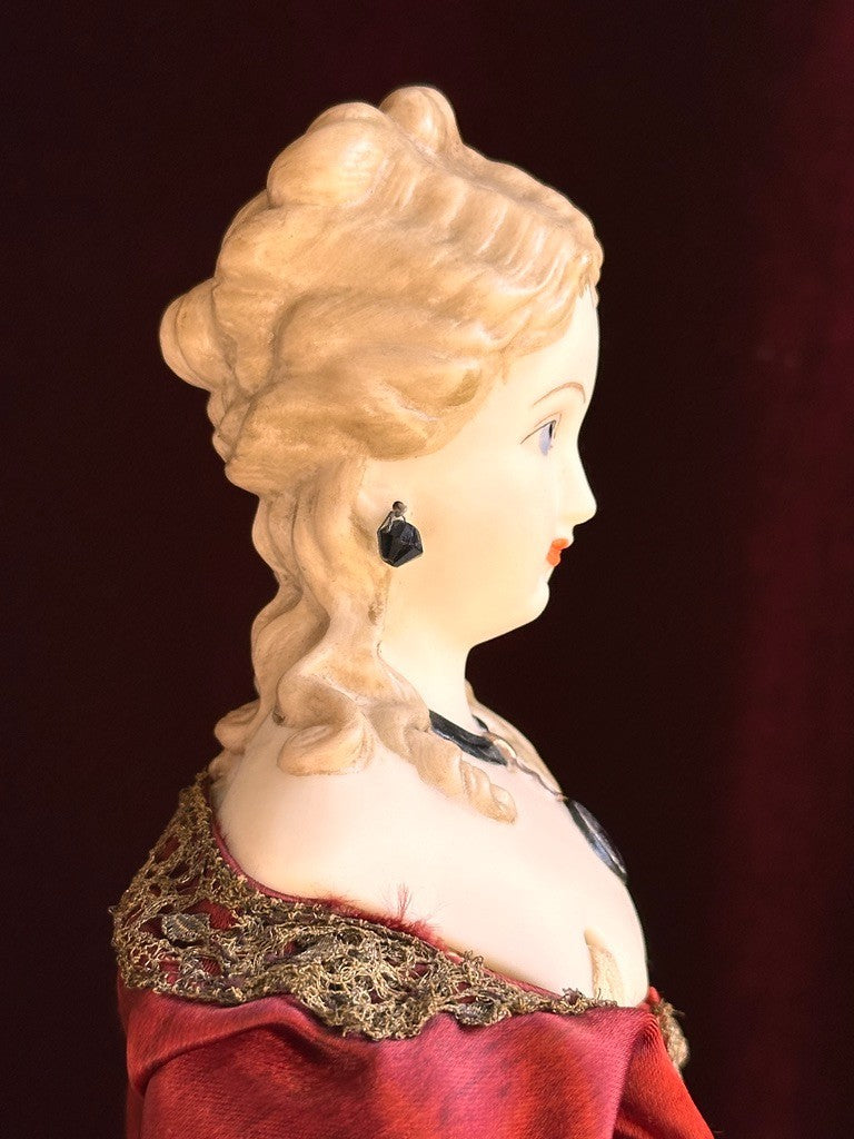 Vintage 16” Porcelain Parian China Pierced Ears Fashion Doll