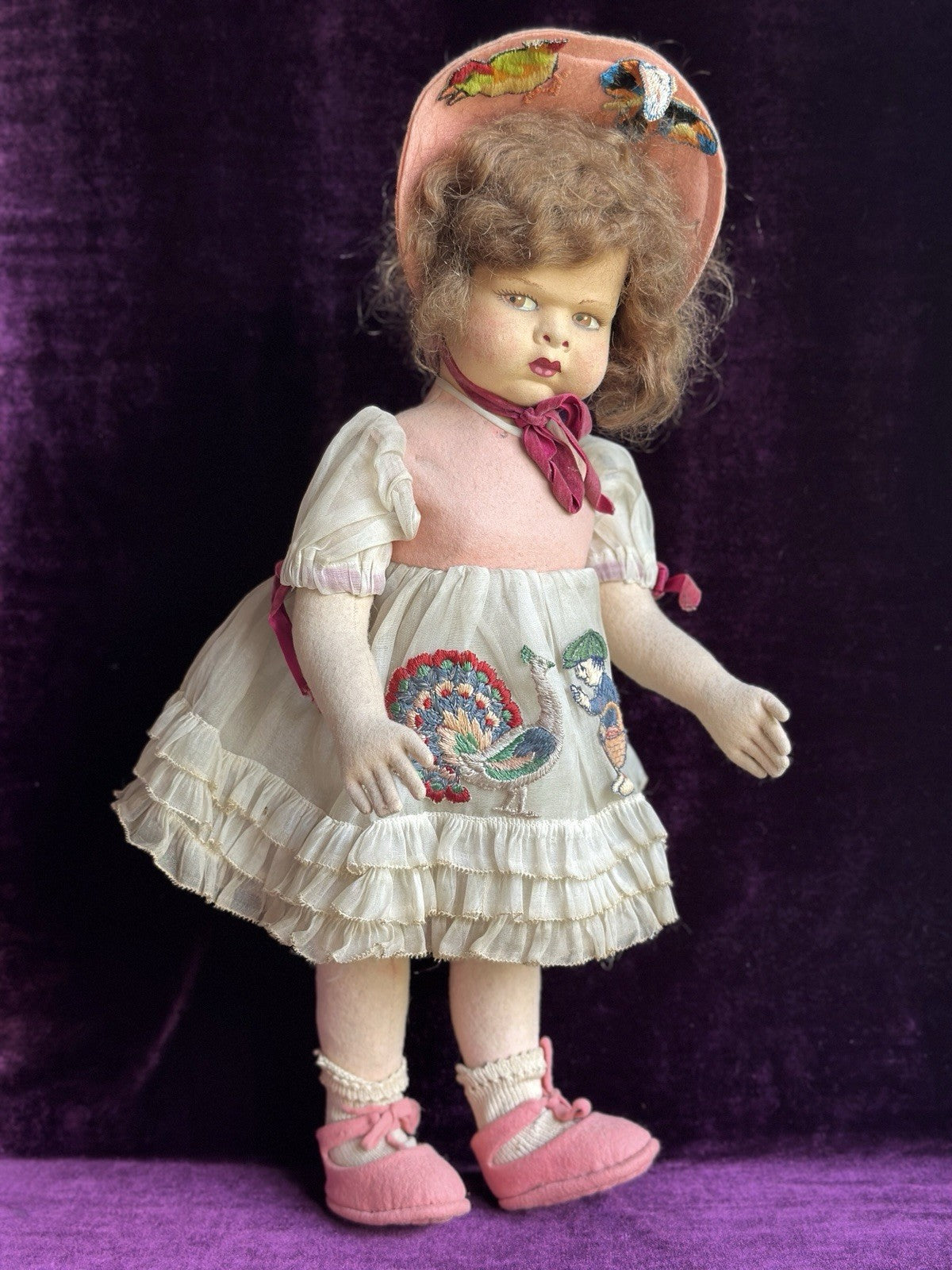 Vintage Italian Lenci Grugnetto 1500 Series Felt Grumpy 19” Doll