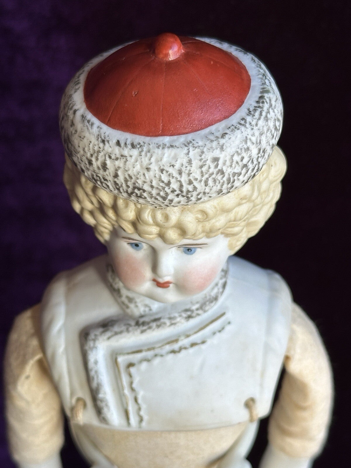 Rare Vintage Reproduction of Antique German 12.5” Hertwig Parian Doll Molded Hat