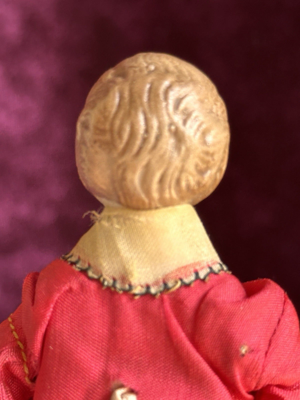 Antique German 5.25” Bisque Cloth Miniature Dollhouse Parian Female Doll