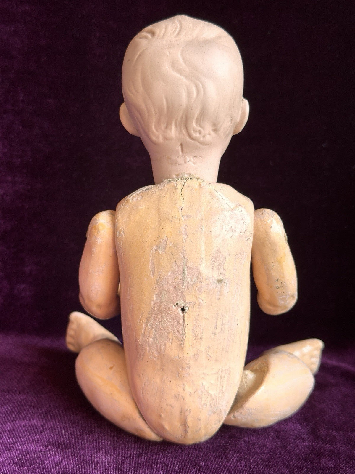 Antique German 11” Gebruder Heubach 7647 Bisque Shoulder Head Character Boy Doll