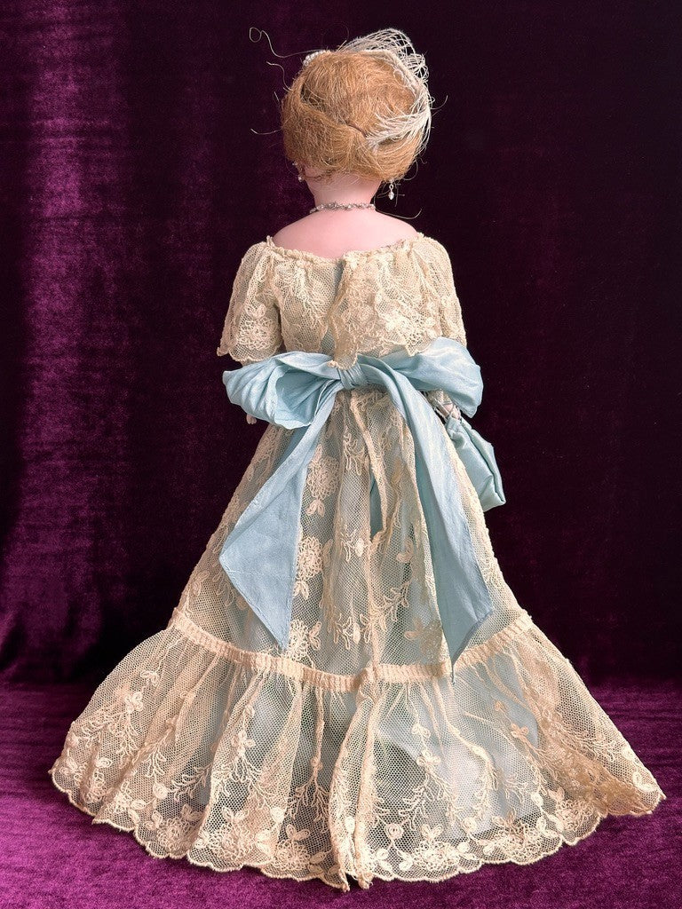 Early Antique German 20.5” Simon Halbig 939 Bisque Shoulder Head Leather Doll