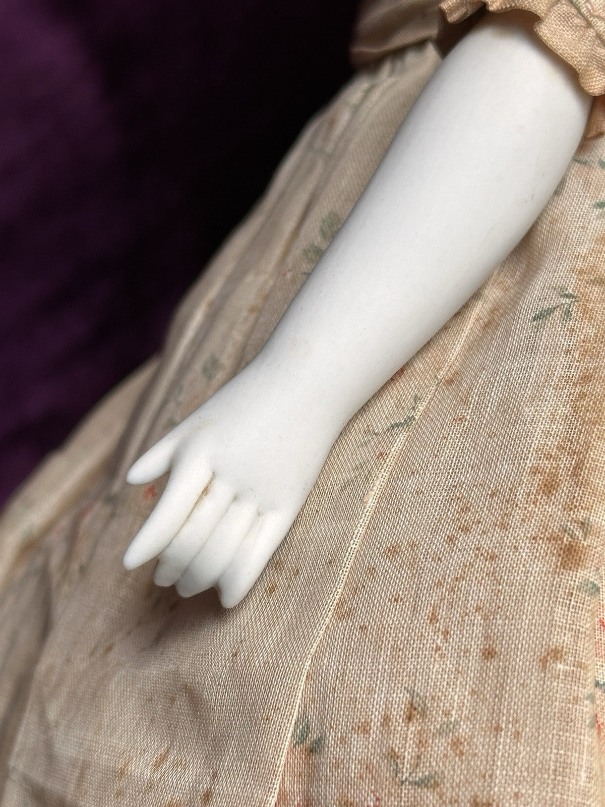 Vintage Porcelain 14.5” Reproduction of Antique Hertwig Parian China Head Doll
