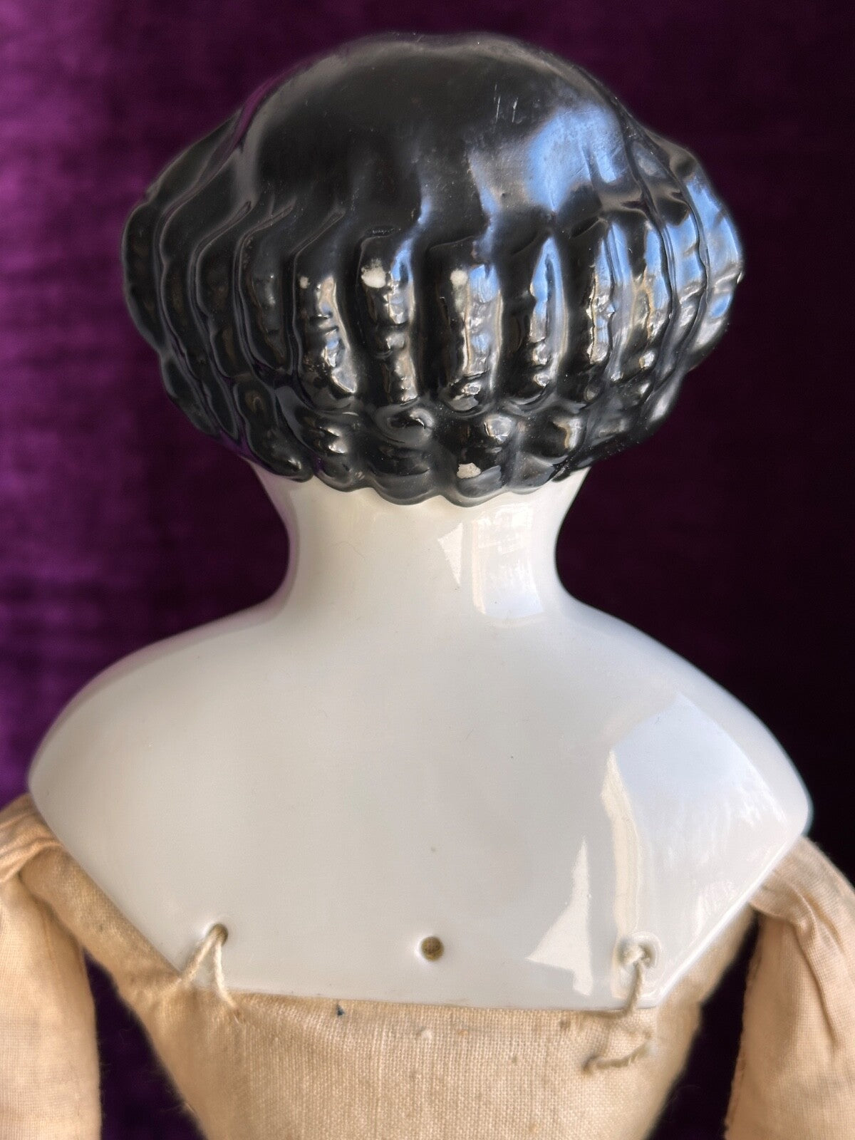 Antique German 21” Flat Top Highbrow China Shoulder Head Doll