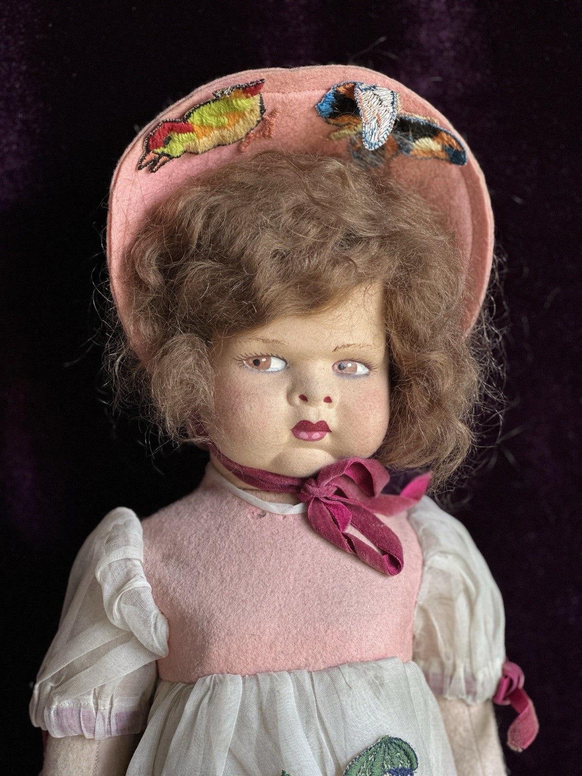 Vintage Italian Lenci Grugnetto 1500 Series Felt Grumpy 19” Doll