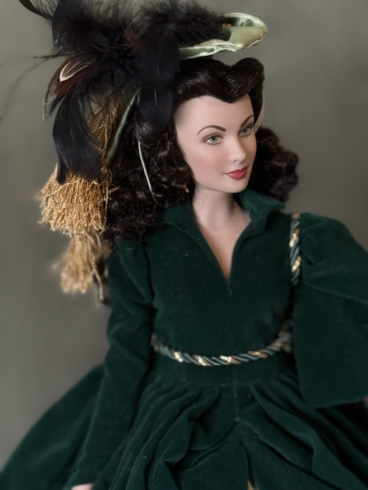 Franklin Mint Gone with the Wind Scarlett O'Hara Green Drape Dress 16" Doll