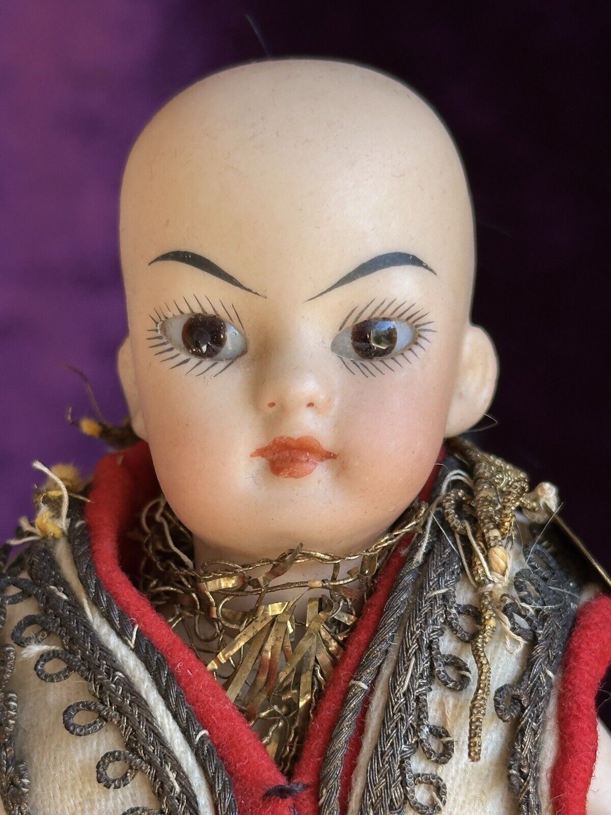 Antique German 6.75” Simon Halbig Asian All Bisque Oriental Boy Doll