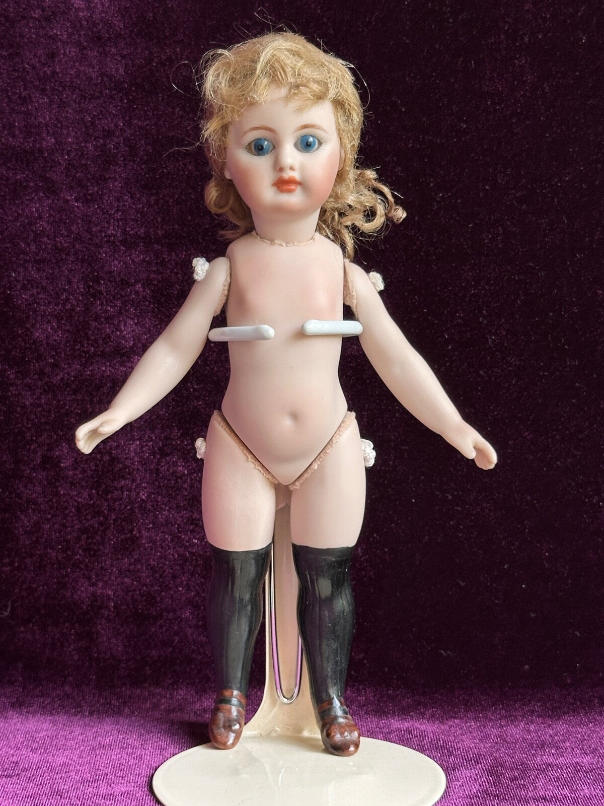 Porcelain 7” Reproduction of Antique Simon Halbig Mignonette Doll with Baby