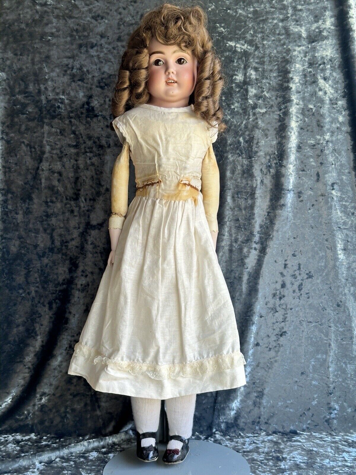 Large Antique German 29” Kestner Alphabetic Series Turned Bisque Head Doll