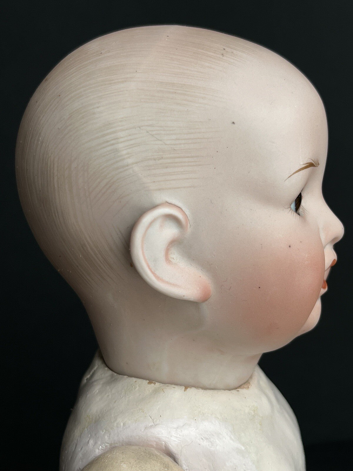 Antique Japanese 14” Yamato Nippon Bisque Solid Dome Head Baby Doll
