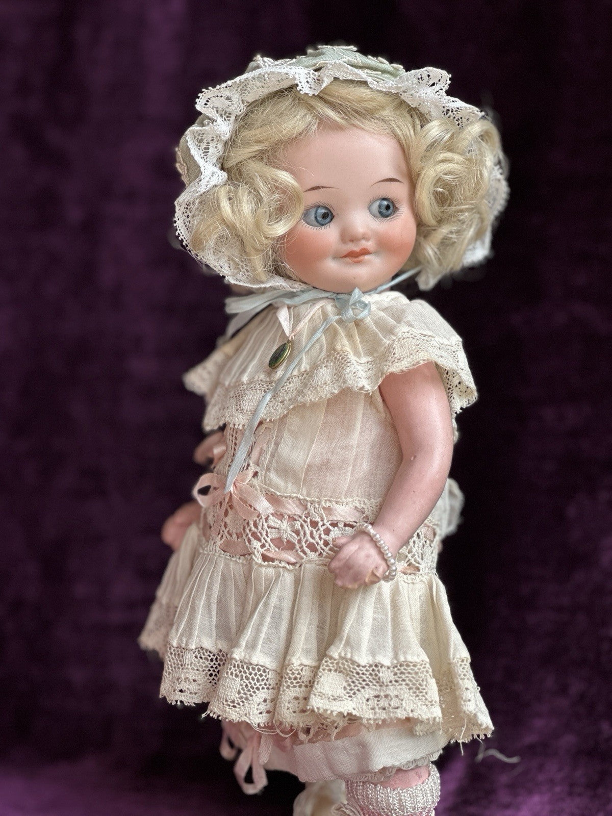 Large Antique German 10” Armand Marseille 323 Googly Eyes Bisque Head Doll