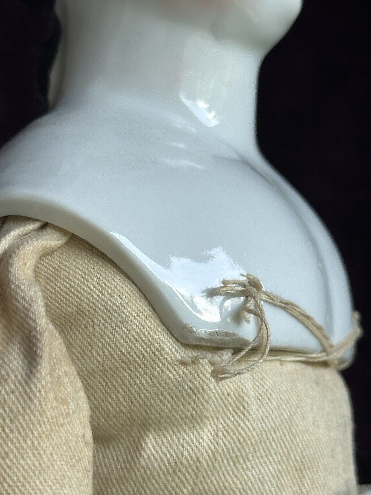 Very Rare Large 25.5” Antique German Brunette China Shoulder Head Doll