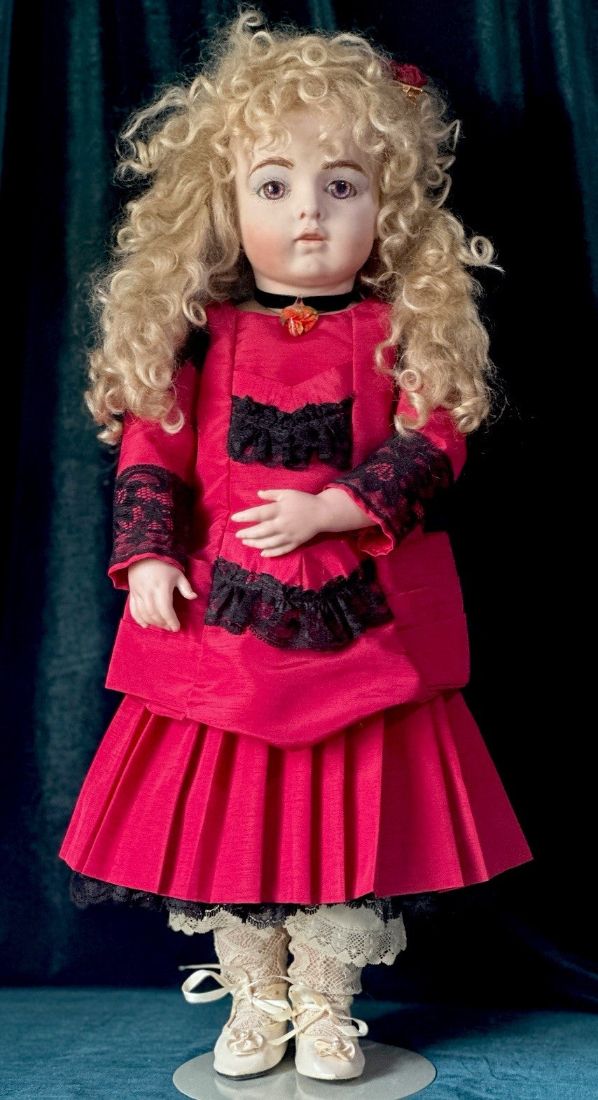 Vintage Artist Reproduction of Antique French Bru Jne 22” Doll Porcelain Head