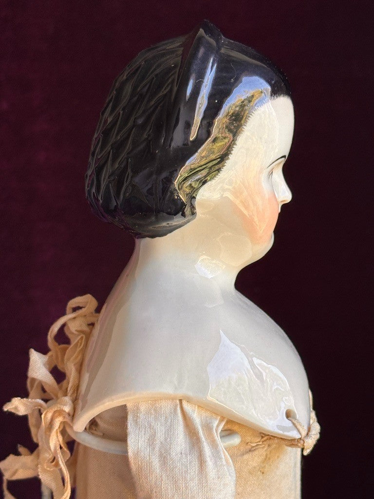 Vintage 19.5” Reproduction of Antique German Alice Hairdo China Head Doll