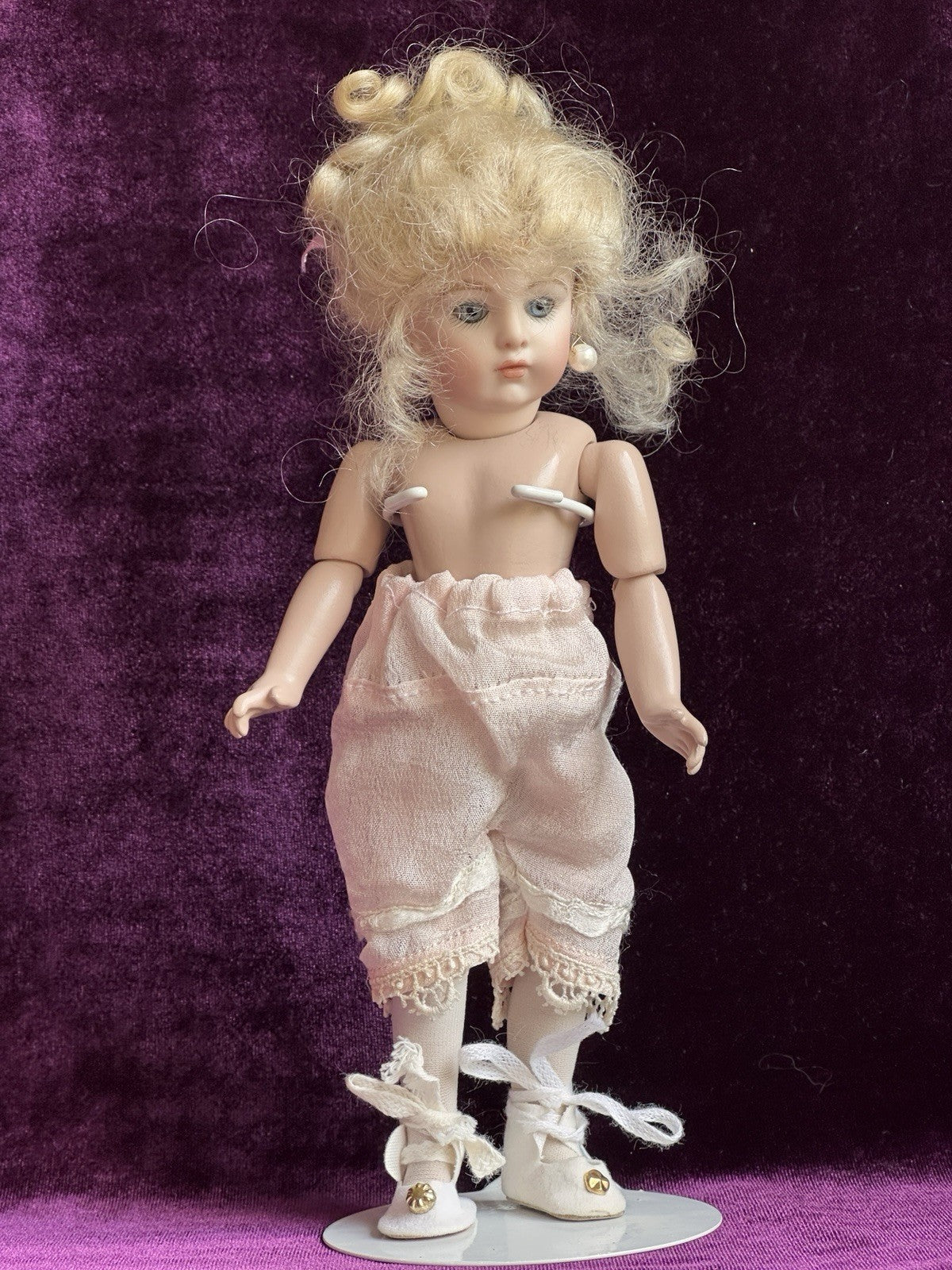 Miniature Porcelain 8” Reproduction of Antique French Bru Jne Doll