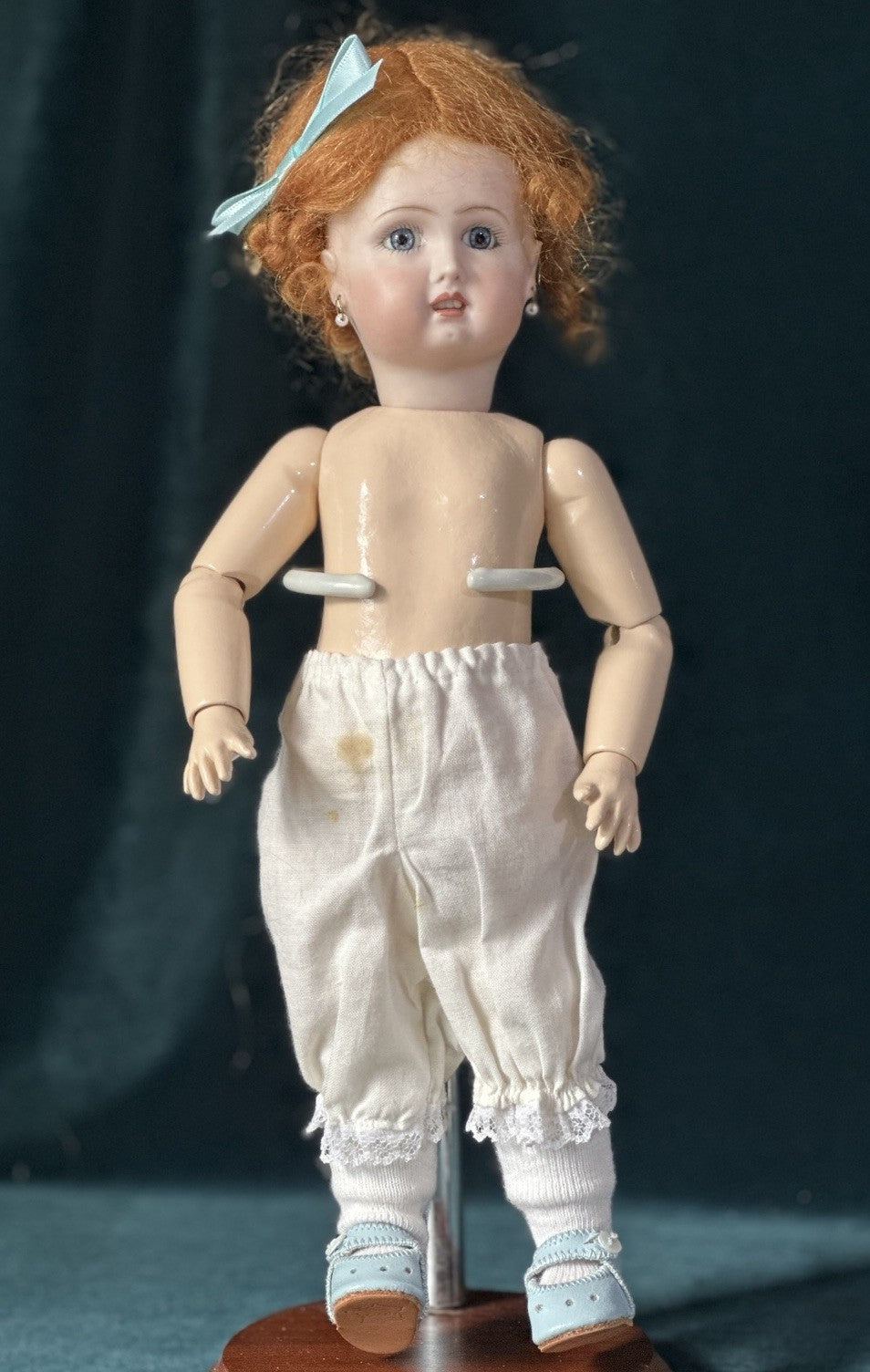 Porcelain/Composition 11” Reproduction of Antique French Bleuette Doll
