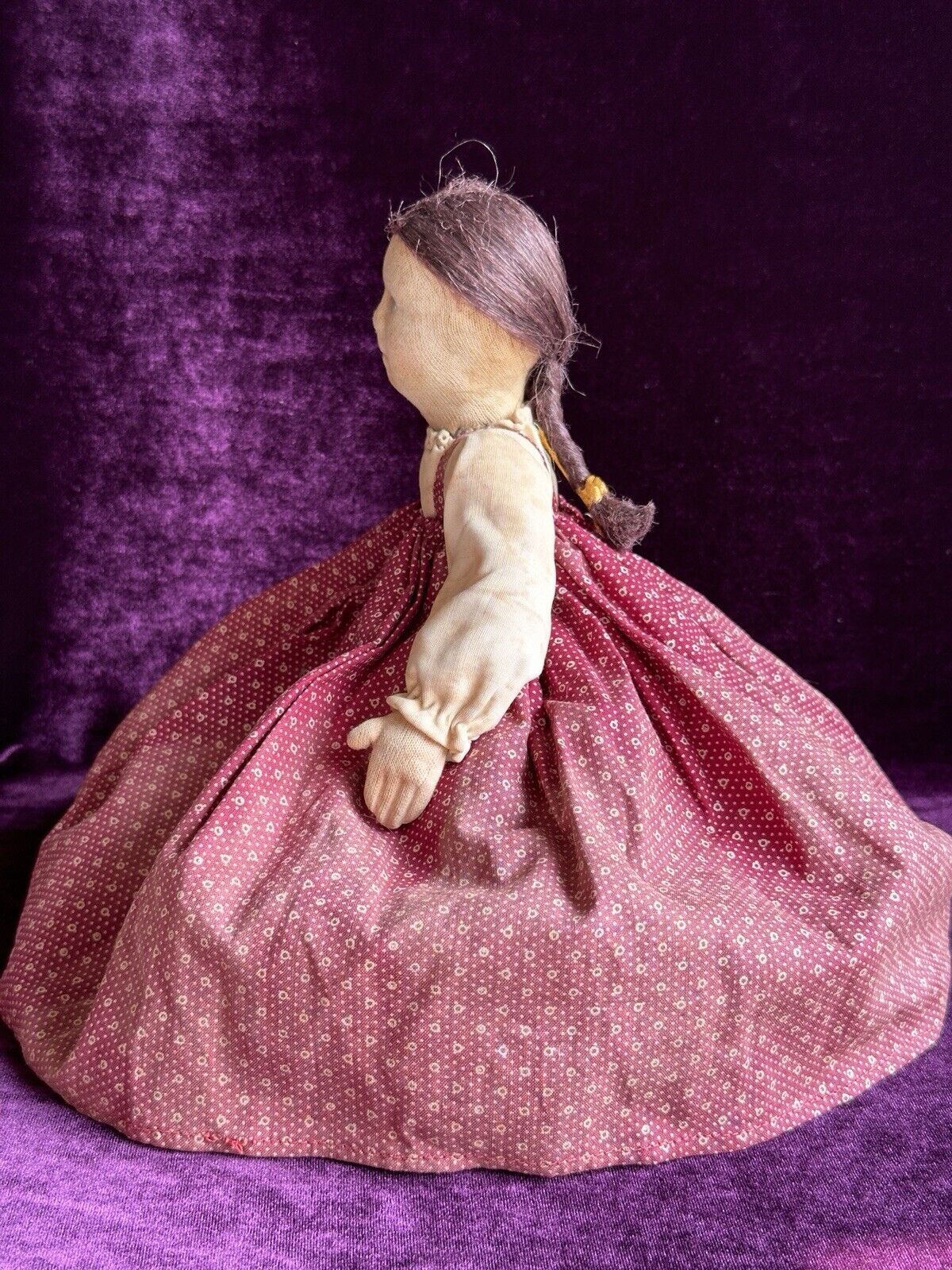 Antique Russian 10” Soviet Union Stockinette Tea Wormer Cloth Doll