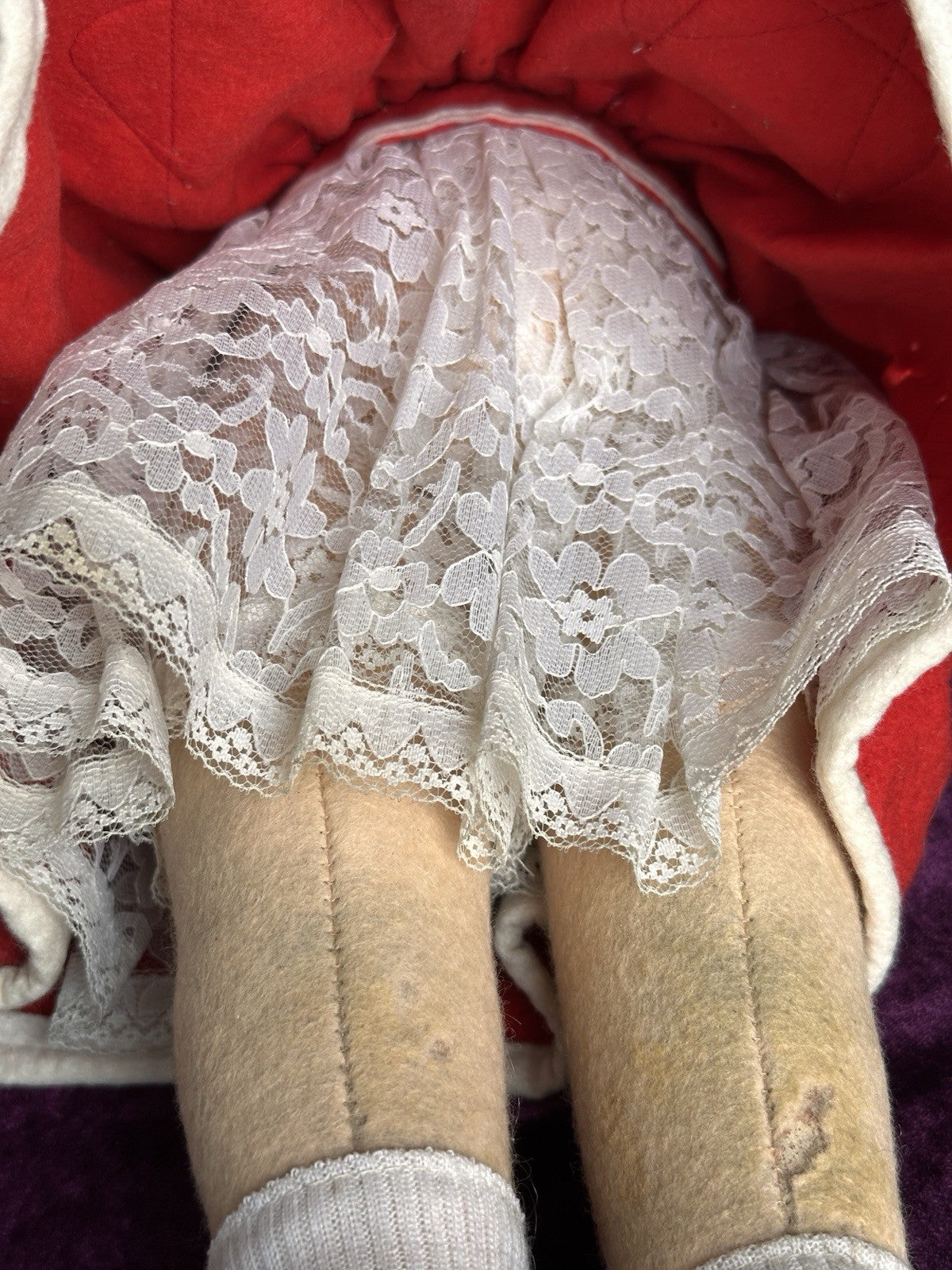 Vintage 19” Italian 1980’s Lenci Brunilde Felt Cloth Doll