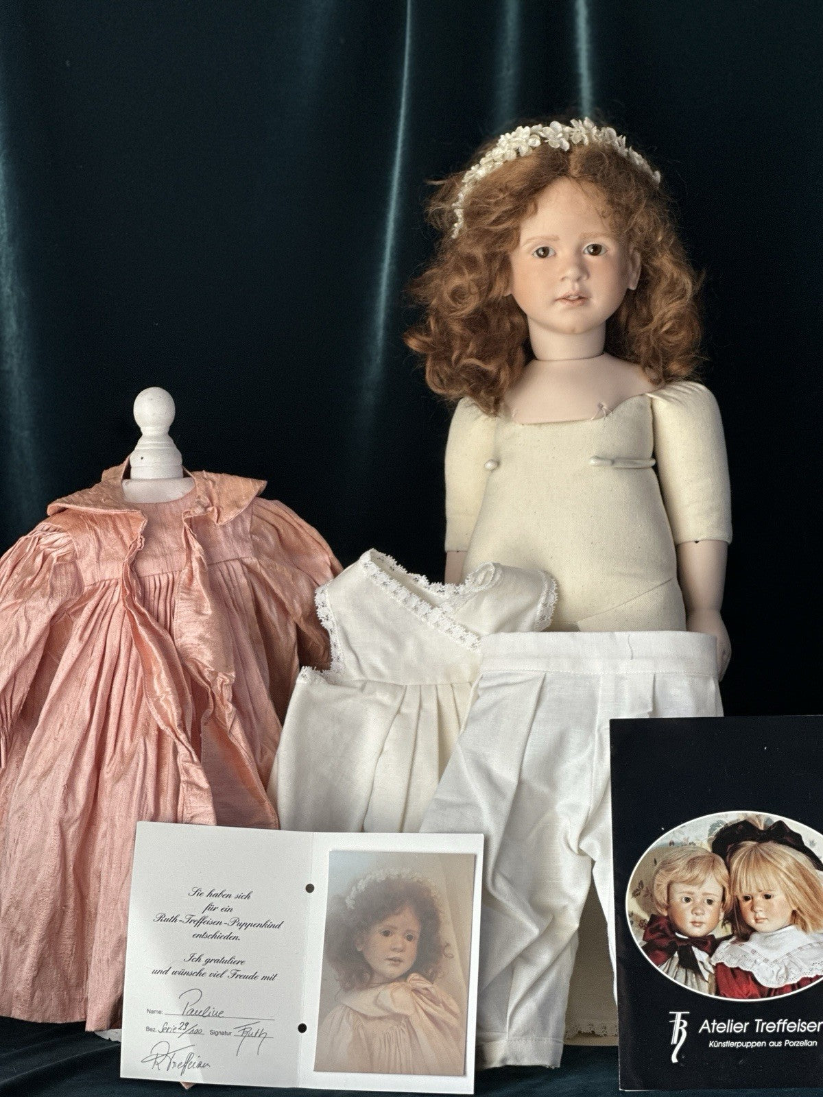 Collectible Artist 22” Porcelain Doll “Pauline” by Ruth Treffeisen LE 100 COA