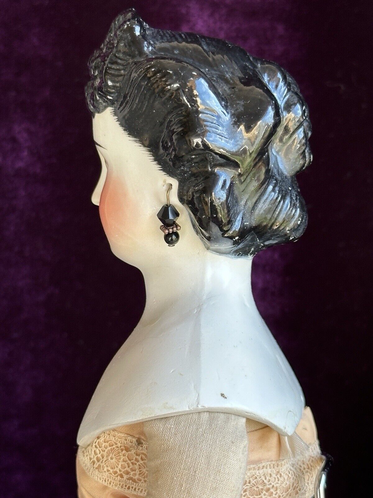 Rare Antique German 17.5” Countess Dagmar Style Brunette China Head Doll