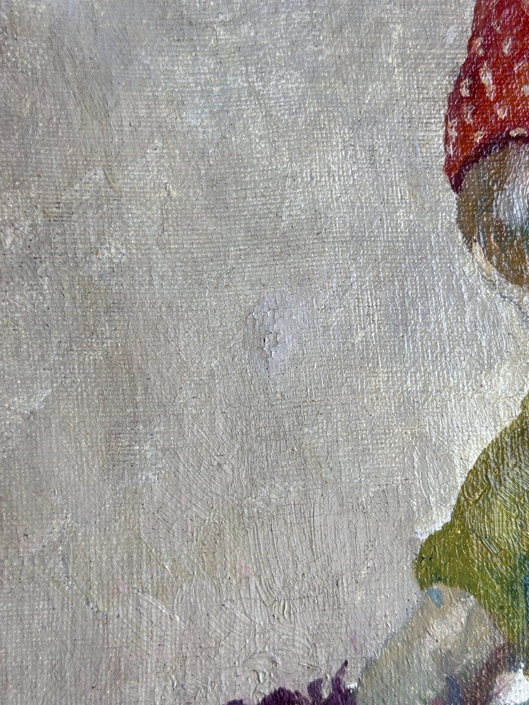 Ritta Boemm Oil Painting Käthe Kruse Dolls Signed Original Artwork in Gilt Frame