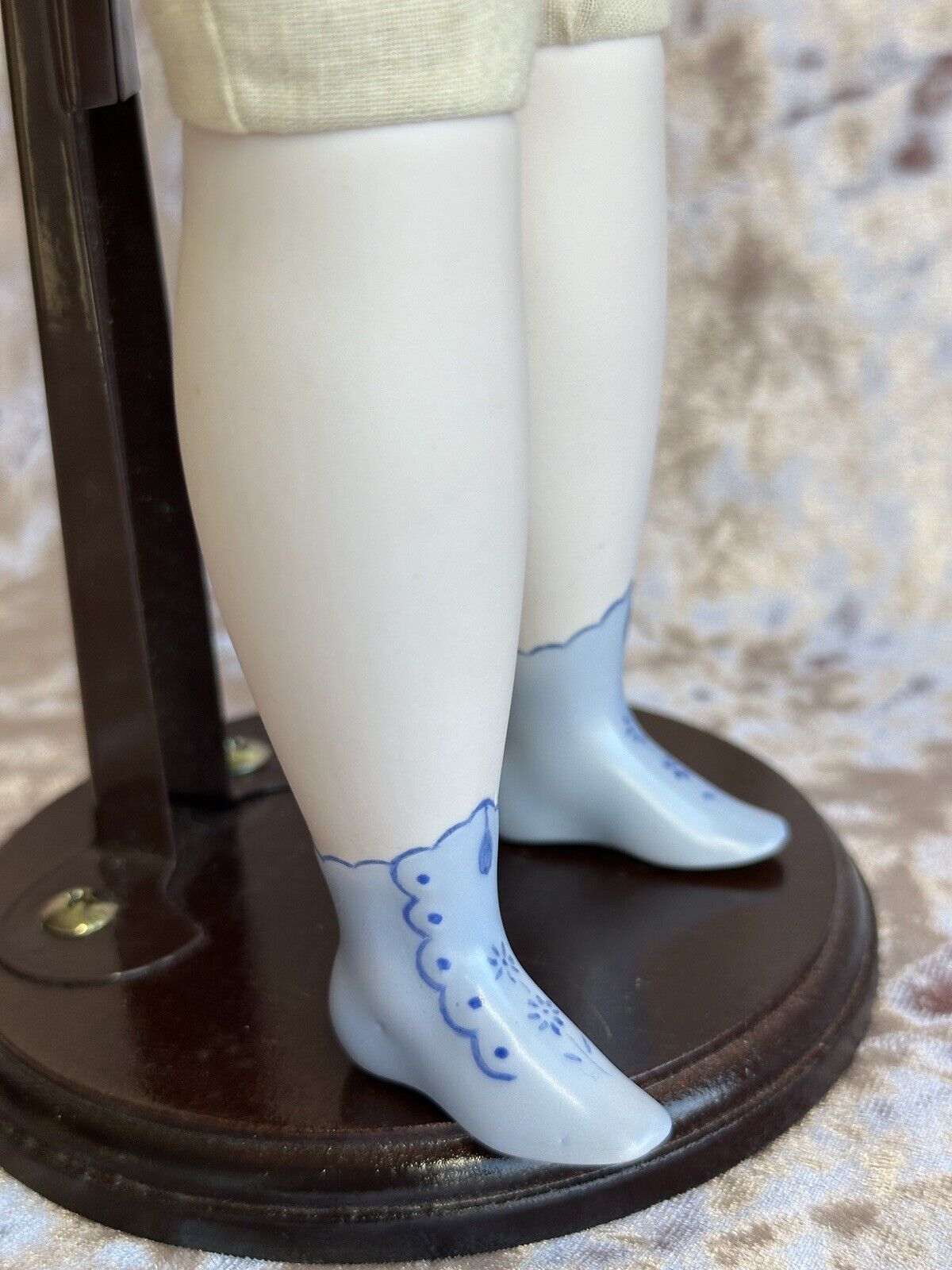 Vintage Emma Clear Queen Louise Blue Scarf Parian Lady Bisque Doll Glass Eyes