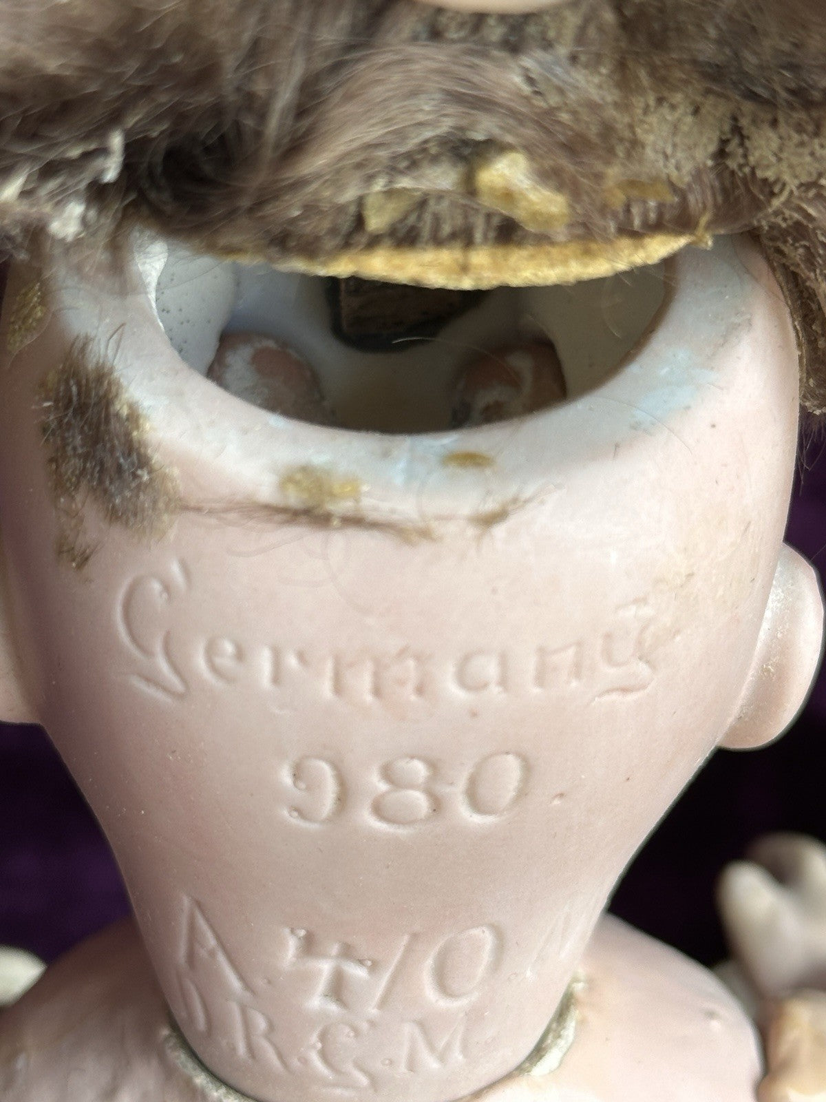 Antique German 11” Armand Marseille 980 Bisque Head Character Baby Doll