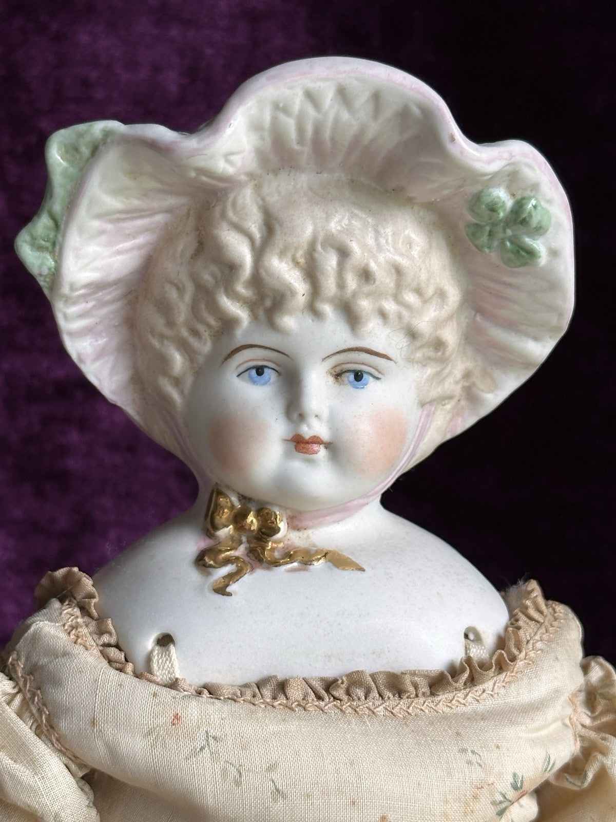 Vintage Porcelain 14.5” Reproduction of Antique Hertwig Parian China Head Doll
