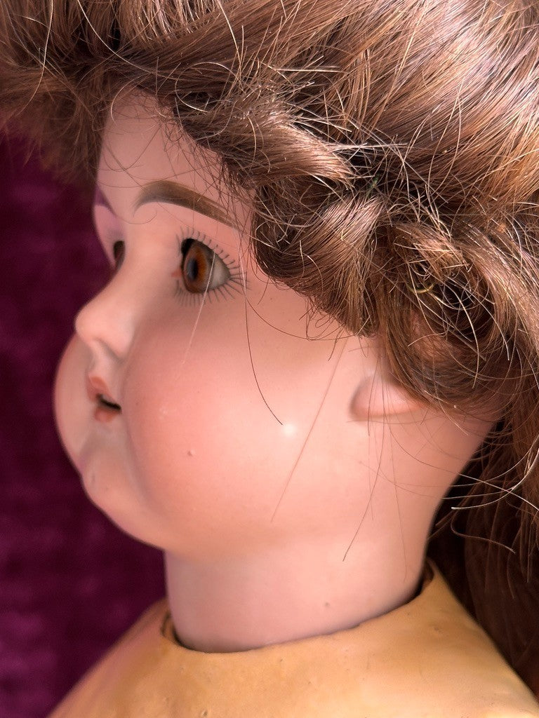Antique German 18" Edmund Steiner marked EUSt Bisque Head Composition Body Doll