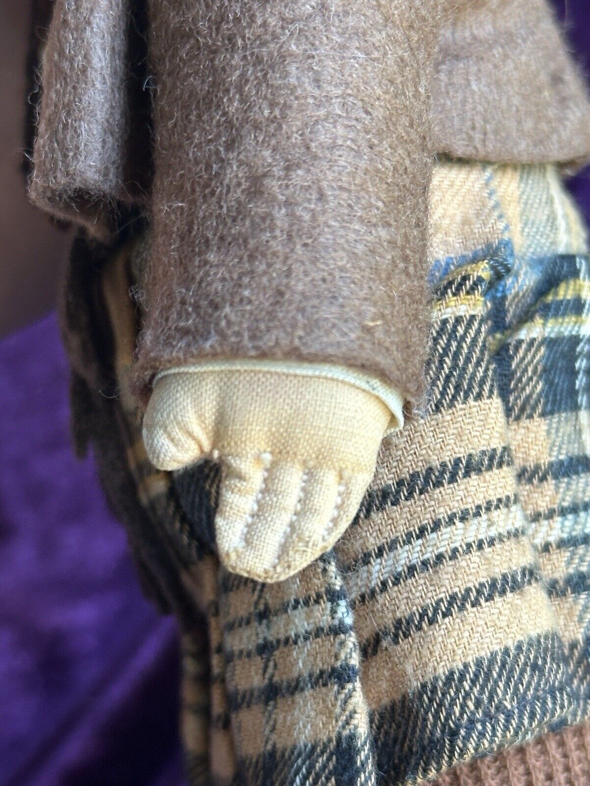 Vintage Early English 12” Chad Valley Hygienic Cloth Girl Doll with Glass Eyes