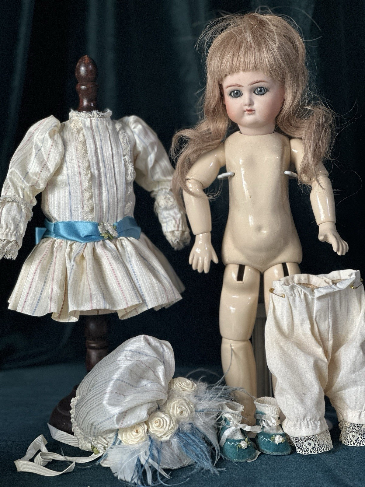 Artist Reproduction of Antique French 14” Doll Porcelain Head Seeley Body