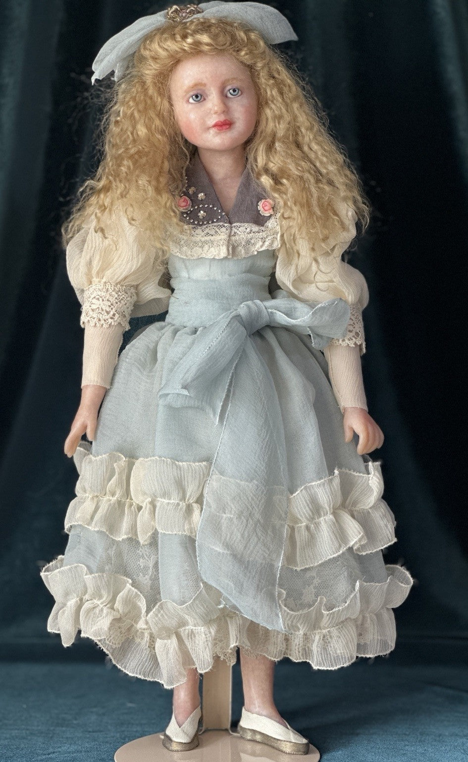 OOAK Collectible Polymer Fimo 15” Doll By Artist Edna Dali