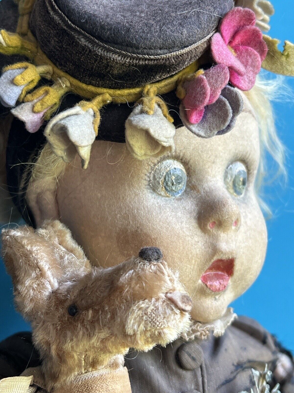 Rare Vintage Italian All Original Lenci Googly Eyes Felt Doll The Merry Widow