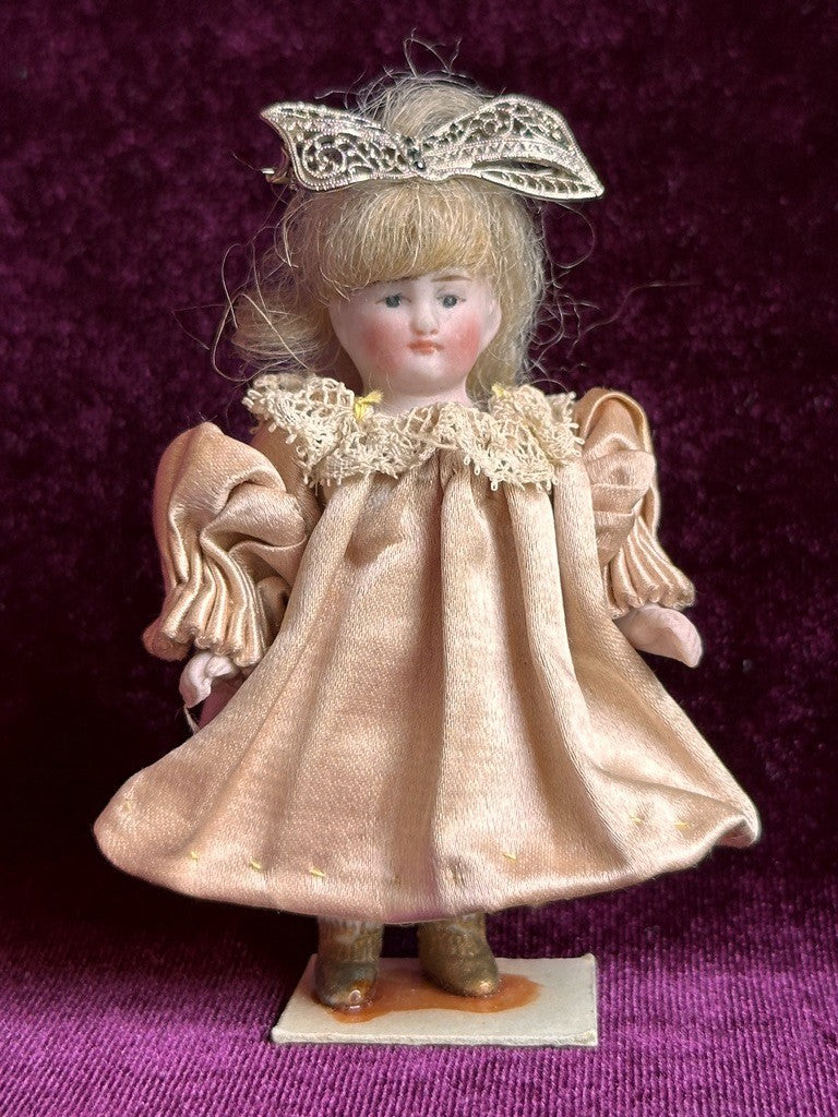 Antique German Miniature 2.75" All Bisque Dollhouse Doll