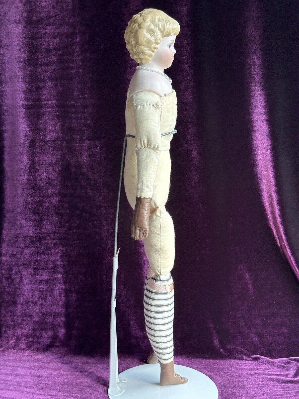 Antique German 24" ABG 1000 Highland Mary Parian China Head Doll with Glass Eyes