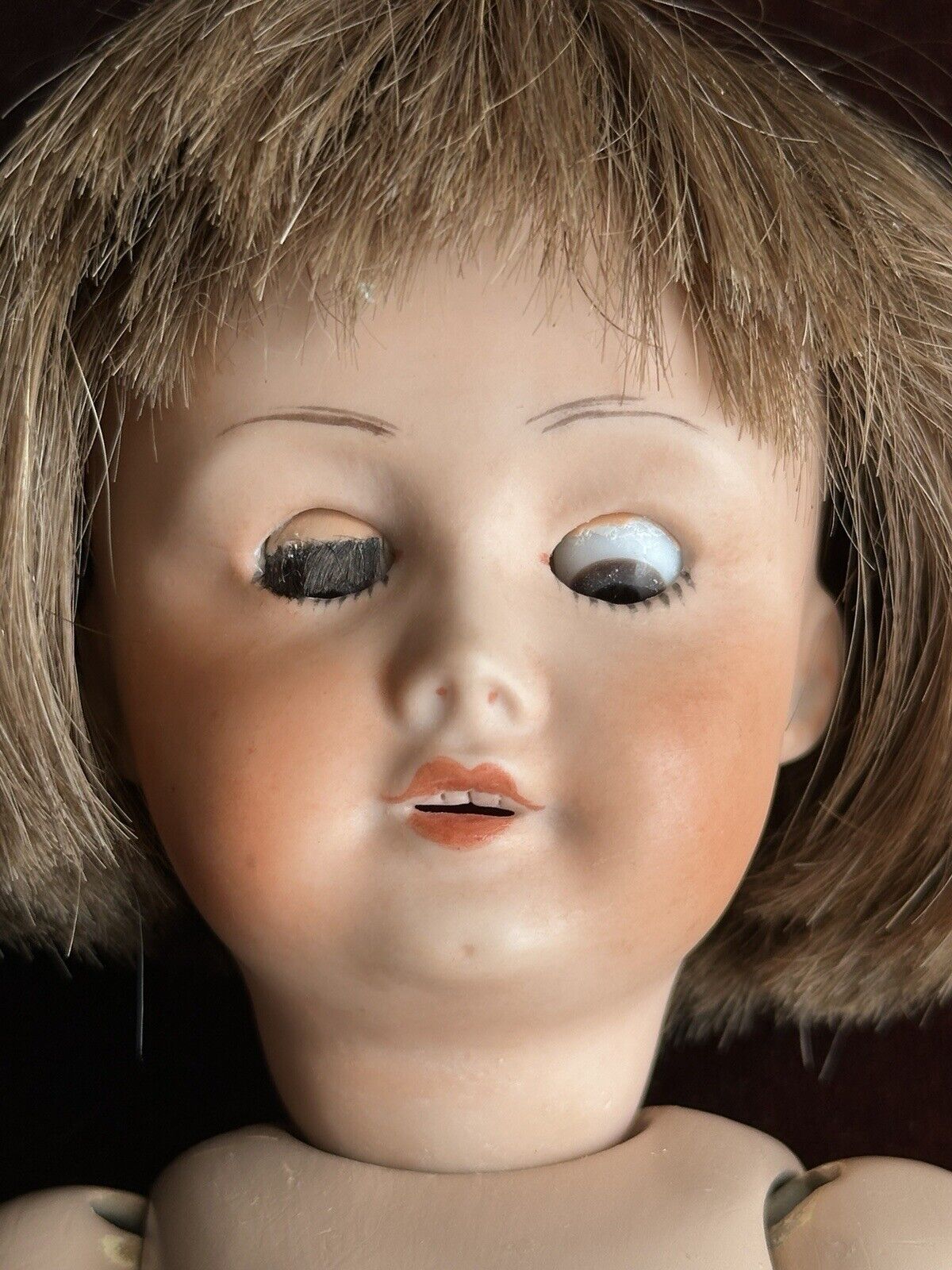 Porcelain/Composition 10.5”Reproduction of Antique French Bleuette SFBJ 301 Doll