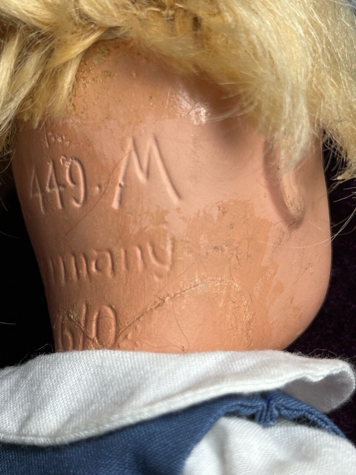 Lot of 3 Vintage German (?) Composition (?) Head Dolls. Armand Marseille 449