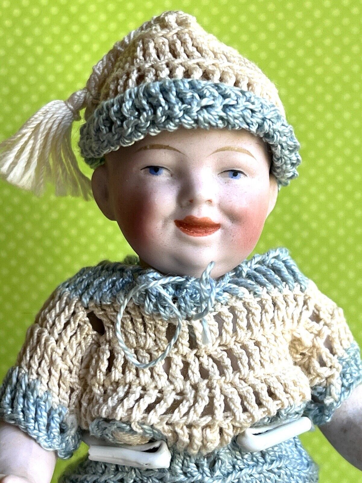 Antique German 6.25” Kestner All Bisque Character Boy Doll Swivel Head