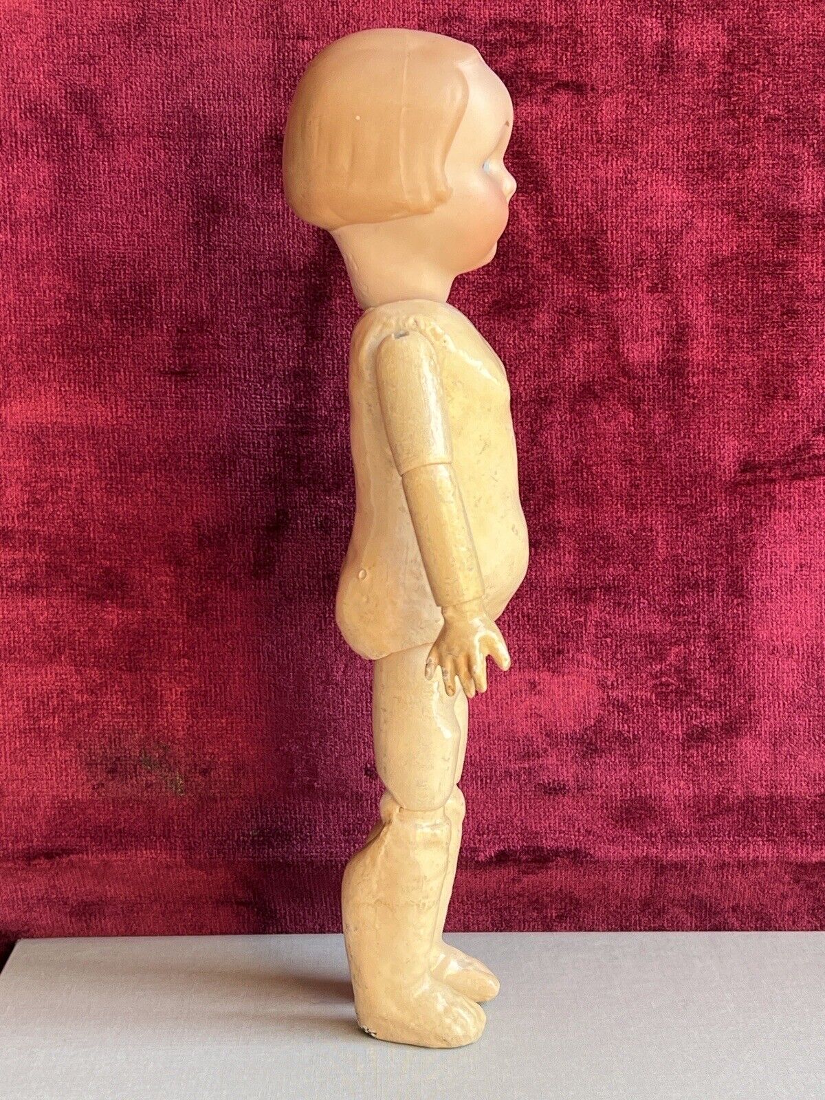 Antique German 11” Armand Marseille 210 Googly Eye Jointed Body Bisque Head Doll