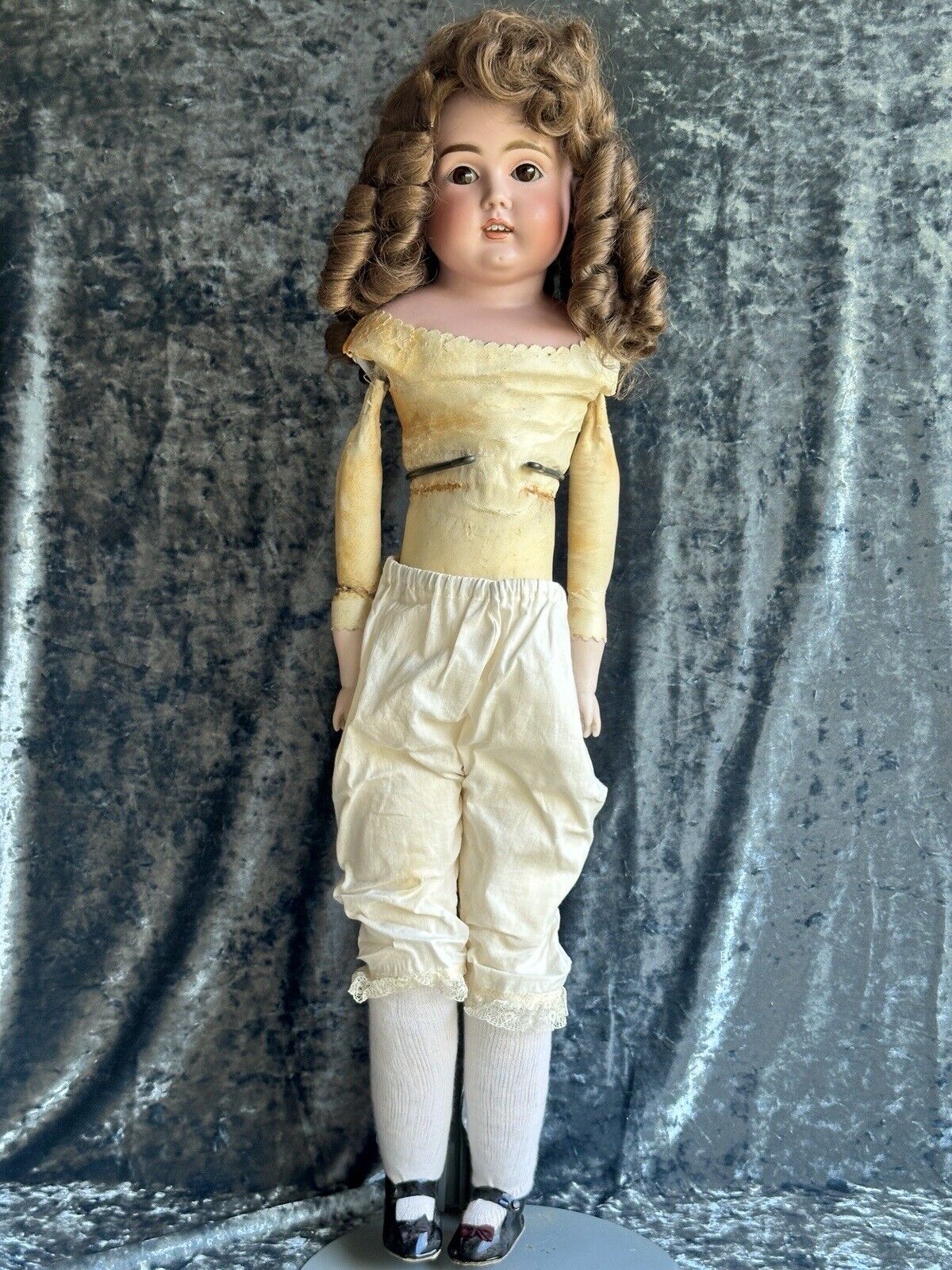 Large Antique German 29” Kestner Alphabetic Series Turned Bisque Head Doll
