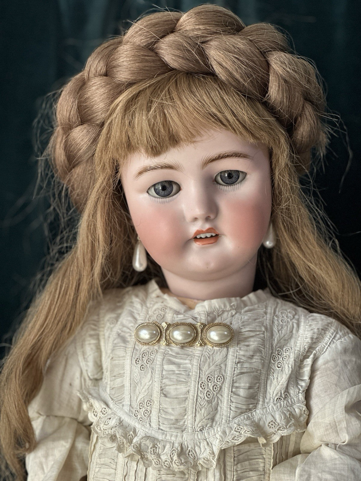 Antique German Simon Halbig and C.M. Bergmann Bisque Head 28” Doll