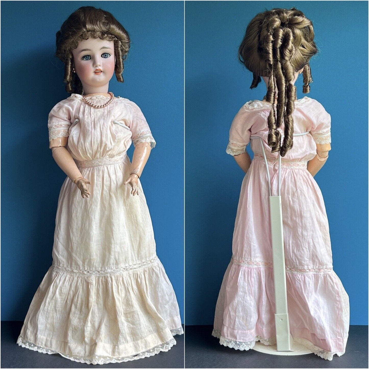 Antique German 26” Bergmann Simon Halbig Bisque Head Lady Doll